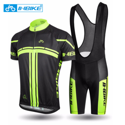 INBIKE Breathable Customized Cycling Short Mens Jersey and Bib Shorts Set